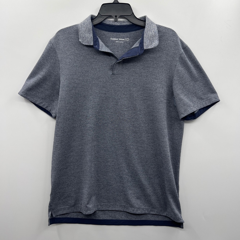 Outdoor Voices Mens‎ Heathered Gray Short Sleeve Polo Shirt Size L Golf